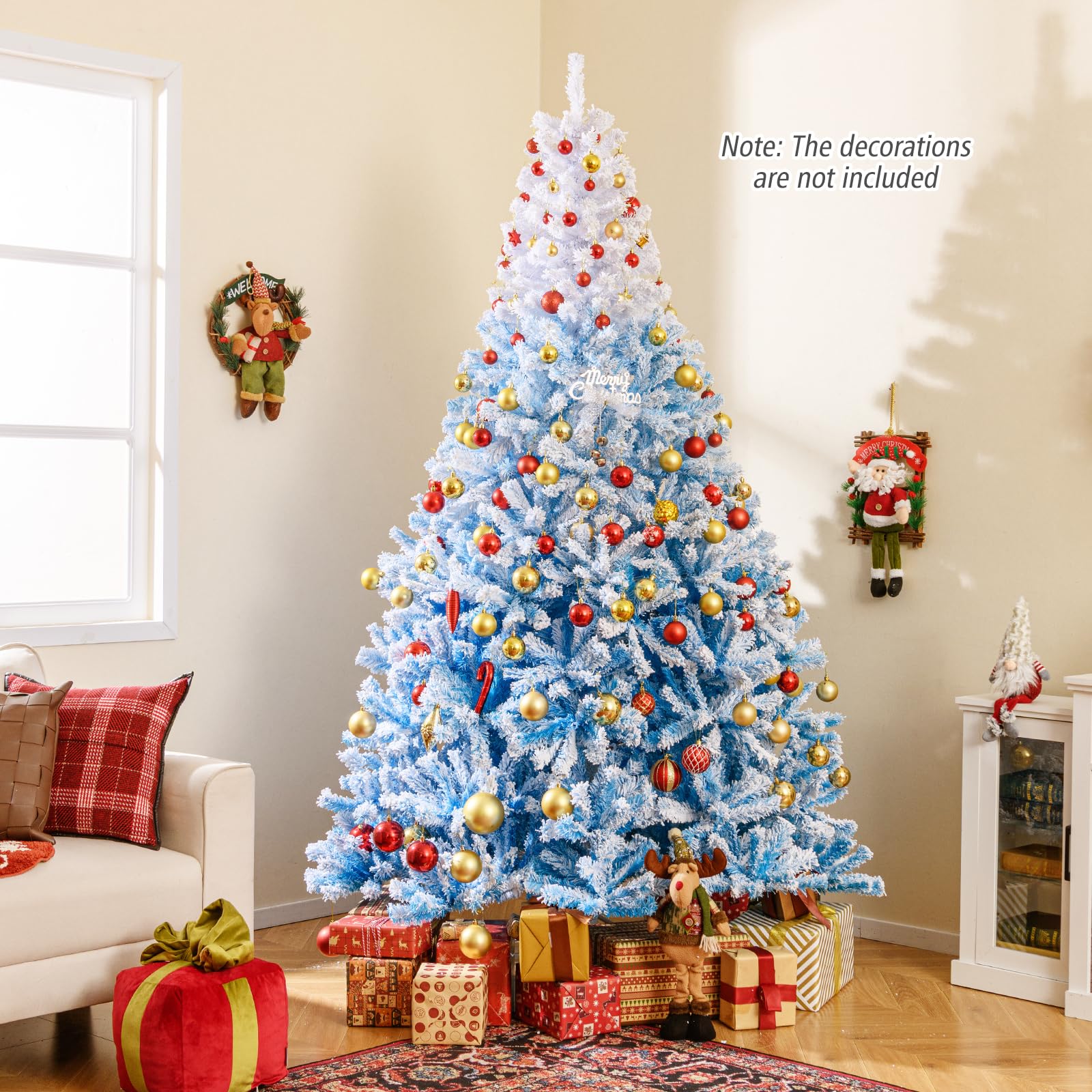 Amazon.com: Goplus 8 FT Snow Flocked Christmas Tree, Artificial